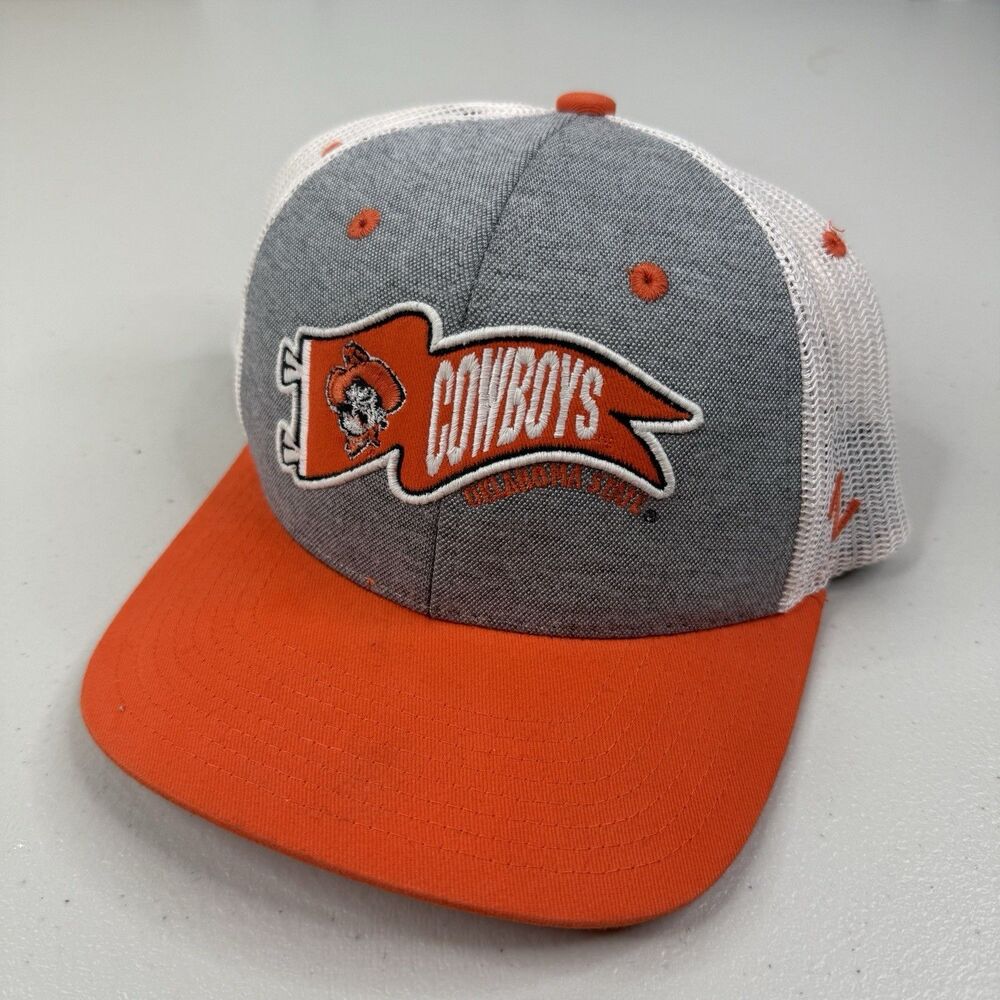 Oklahoma State Cowboys Hat Zephyr Estate Snapback Mesh Trucker Cap Banner Flag